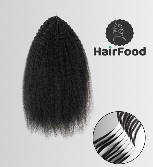 Kinky Straight Crochet Extensions - 100% cheveux humain